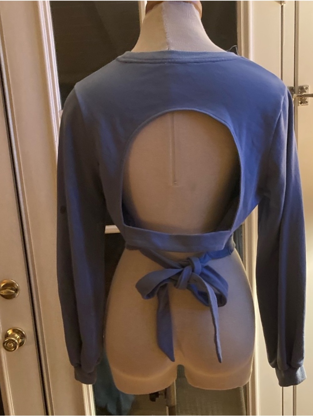 REVOLVE Open-Back Tie-Back Long Sleeve Top in Slate Blue